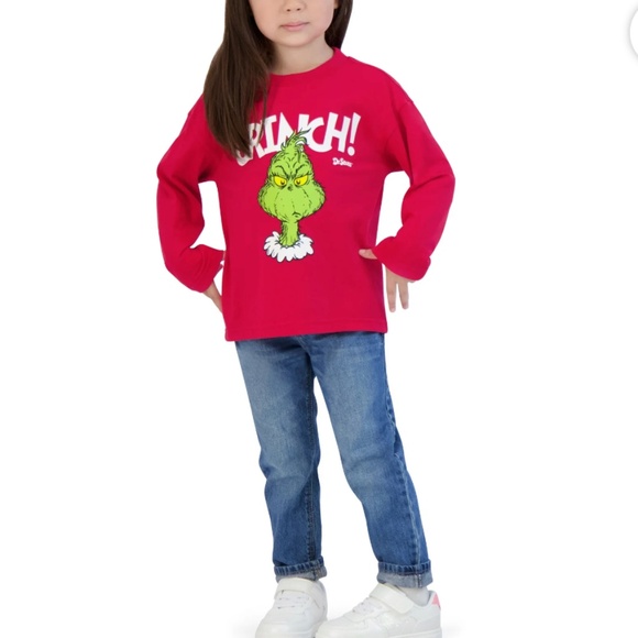 Grinch Toddler Red Long Sleeve Unisex T-Shirt Size 5T NWT - Picture 2 of 8